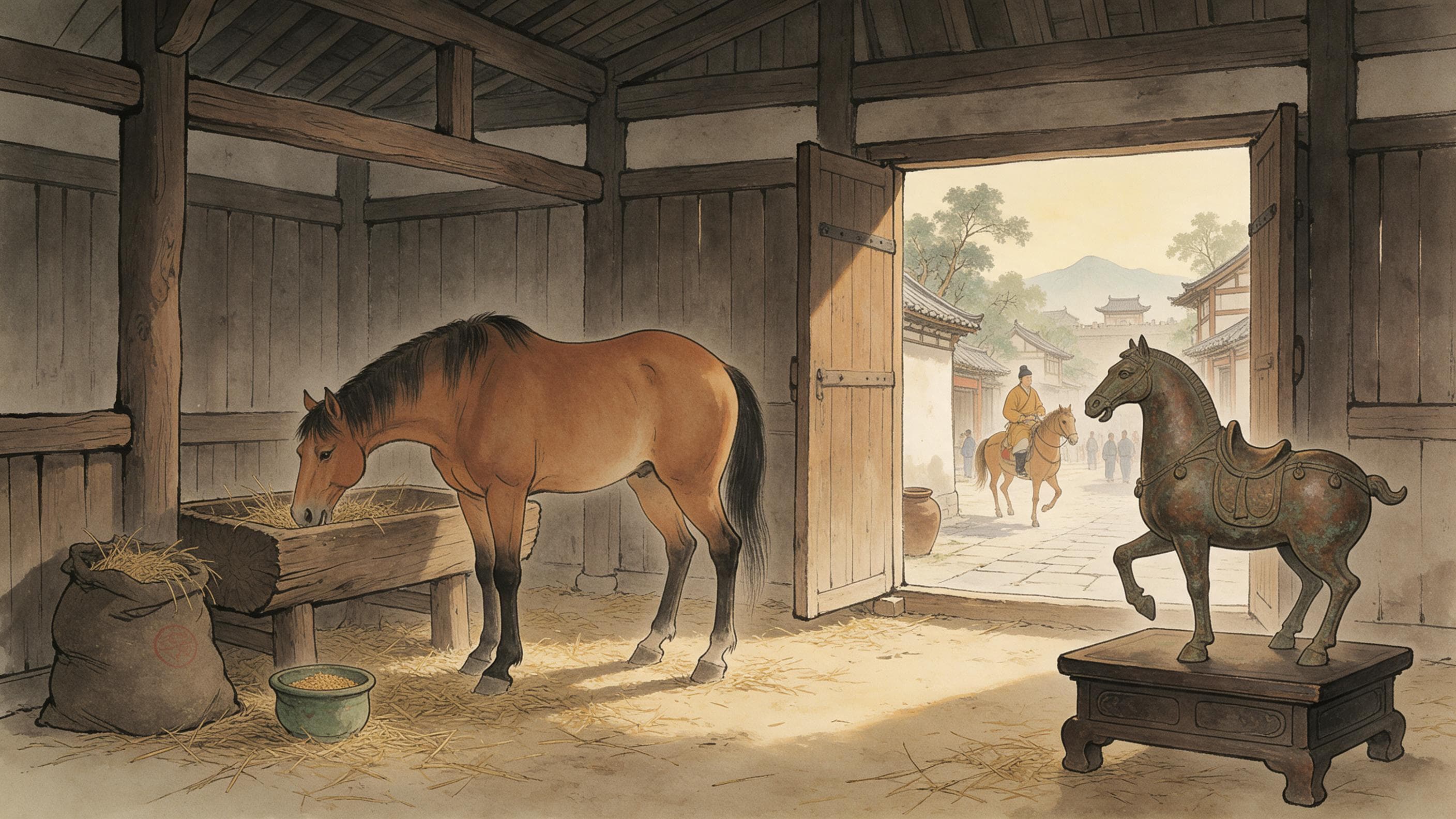 Pferde in den Gassen: Preis, Verbot und ein Bronzemodell — Artikelillustration