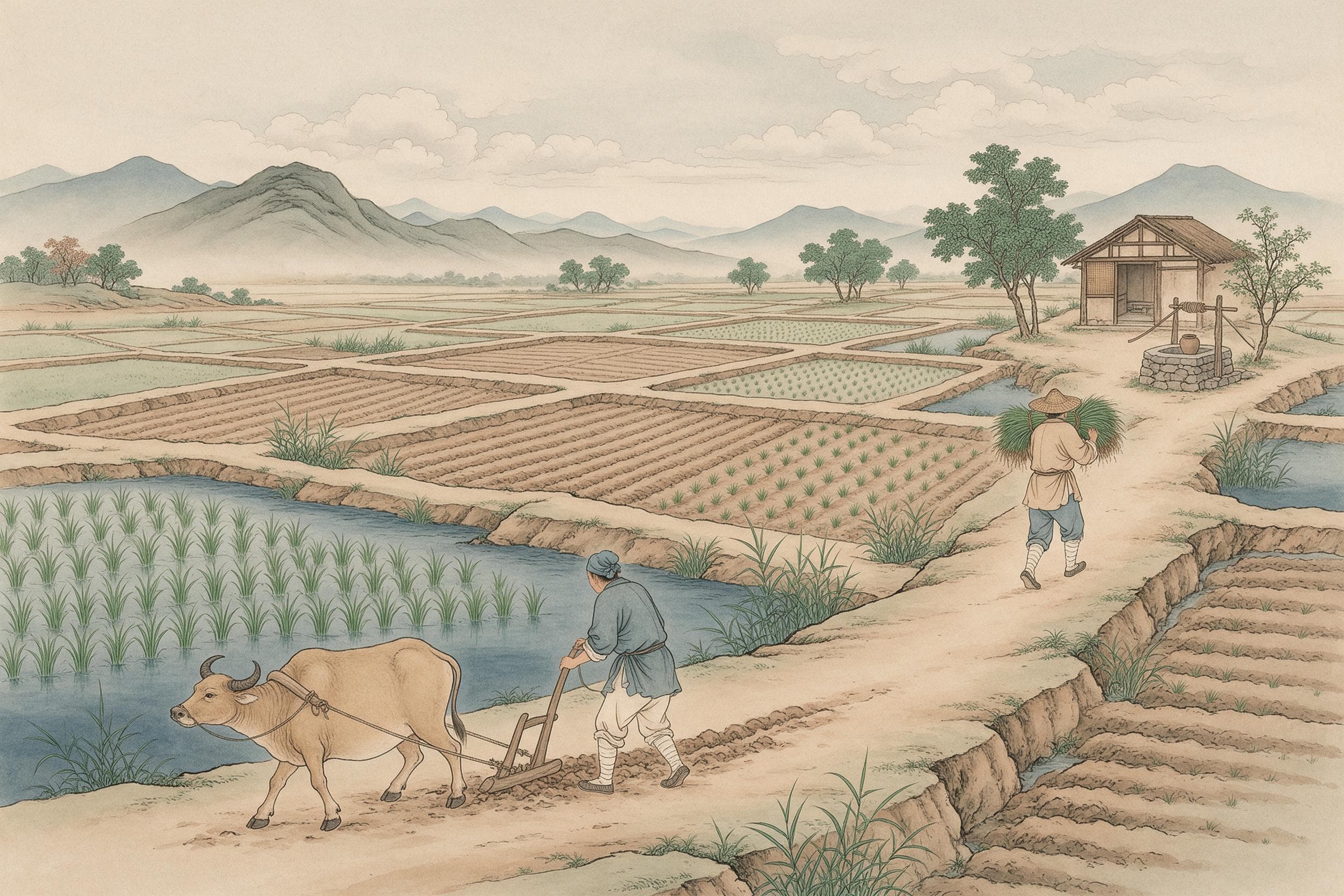 一里四方を九つに割る——紙の上の孟子の井田 — 記事の挿絵