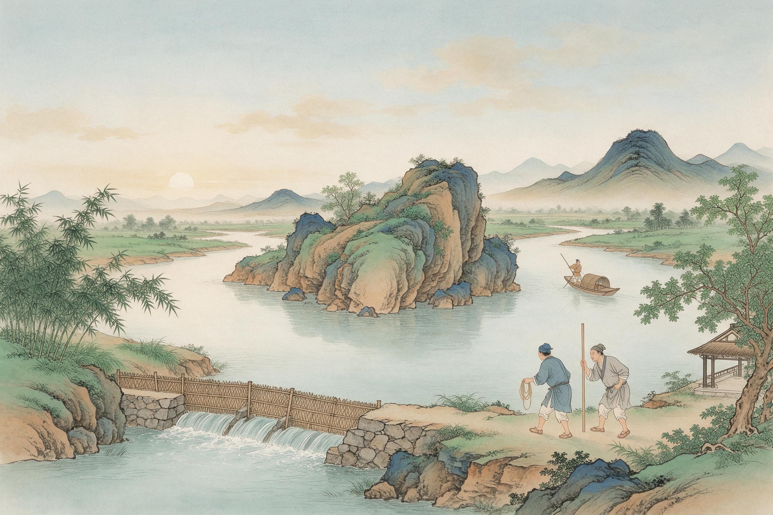 Zwei Flüsse durch Chengdu: die Werke des Gouverneurs von Shu — Artikelillustration